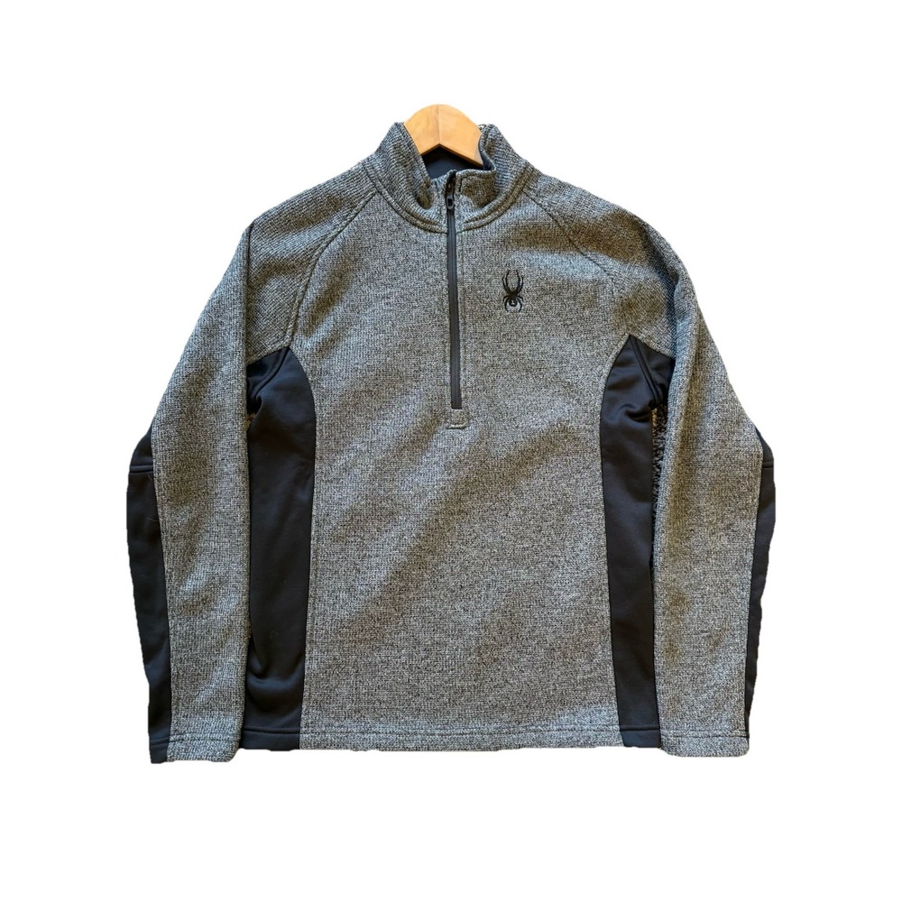 Spyder Women's Constant 1/4 Zip Jacket Size S Black Gray Sweater, fleece lined